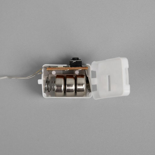 Гирлянда «Нить» 2 м роса, IP20, серебристая нить, 20 LED, 3 режима, батарейки AG13×3 (в комплекте), свечение тёплое белое