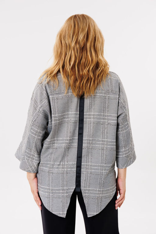Блуза Michel Chic 788-Р серый. клетка  фото 5