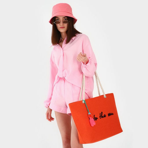 Сумка пляжная Into the sea, 50*34,5*14 см, оранжевый цвет - Nazamok фото 11