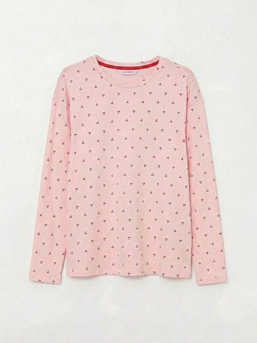 Bisiklet Yaka Desenli Kad?n Pijama ?st?