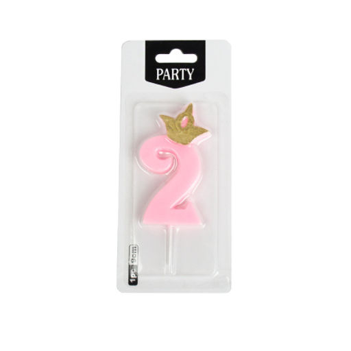 Свеча Цифра корона / KL-5 /уп 12/720/ розовая (0) - Галеонтрейд фото 15