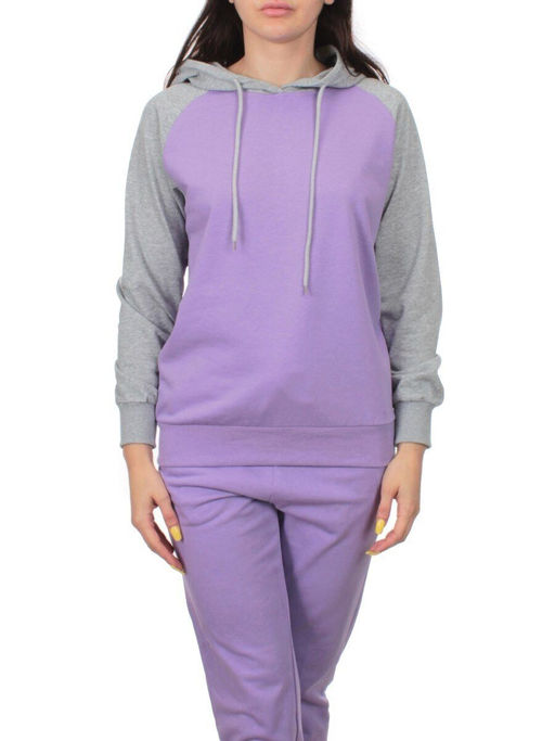 NOE103 VIOLET/GRAY Костюм спортивный женский (хлопок 90%, полиэстер 10%) - Fashion фото 3