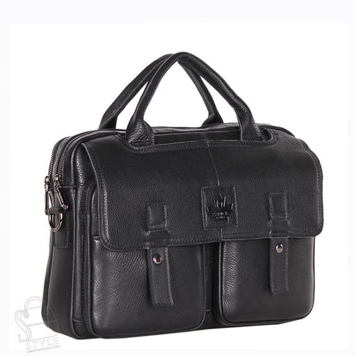 Портфель мужской кожаный 3885Z black  Zinimsk в Новосибирске
