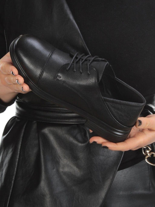 03-DCO51-1 BLACK Полуботинки женские (натуральная кожа) - Фабричный китай фото 2