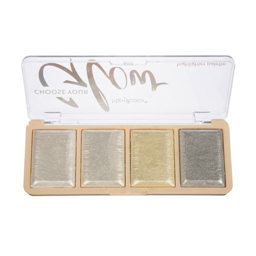 MC2025№01 Хайлайтер для лица и тела 4-цветный серебро CHOOSE YOUR GLOW HIGHLITER PALETTE