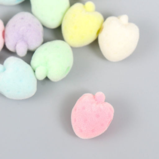 Набор бусин для творчества бархатное напыление «Клубничка», набор 10 шт., 1.2×1.3×1.7 см