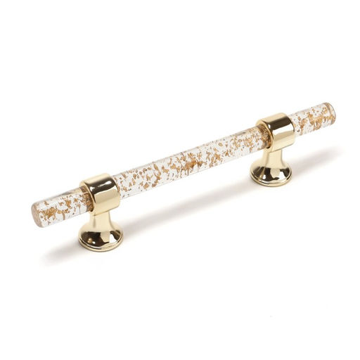 Ручка-скоба CAPPIO PK106, м/о 96 мм, d=12 мм, пластик, цвет прозрачно-золотой/золото