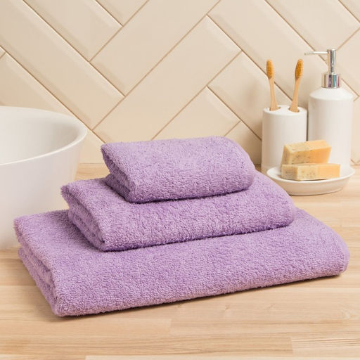 Полотенце махровое Экономь и Я 50*90 см, цв. лиловый, 100% хлопок, 320 гр/м2  фото 2