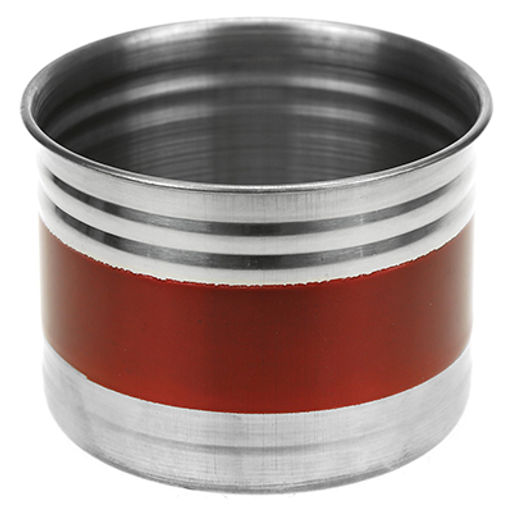 Банка для сыпучих продуктов из нержавеющей стали 0,5л, д10см, h7,5см, крышка пластмассовая с пароотводом, цветной корпус, бордовый, в коробке (Китай) - Домашняя мода фото 2