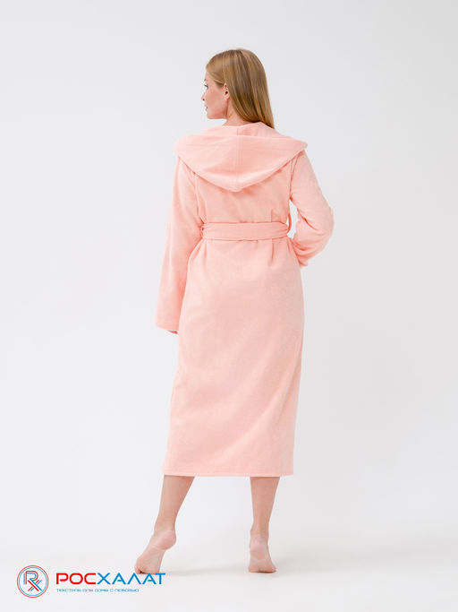 Женский халат с капюшоном персиковый МЗ-06 (32)