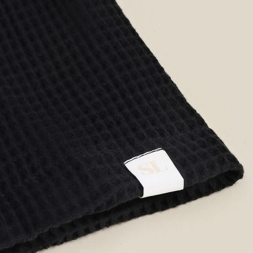 Халат вафельный женский SL HOME: Basic «Дарк Маре», размер XL, хлопок 100%, чёрный