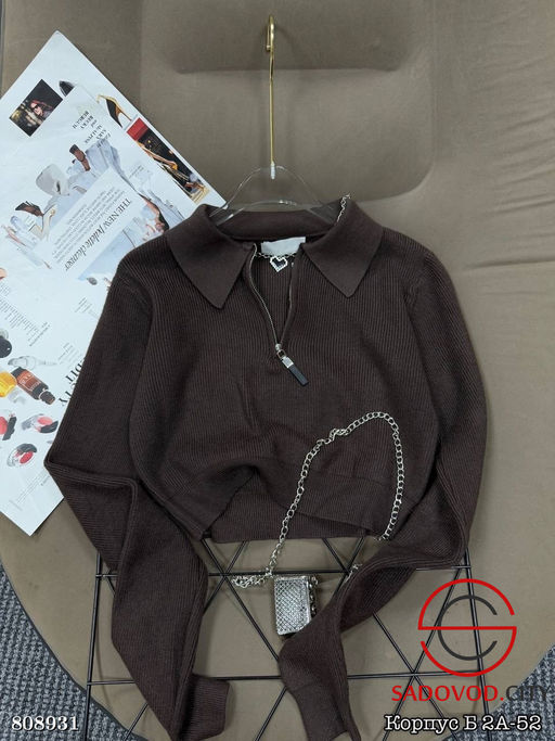 Базовый укороченный лонгслив из лапши - Bruno фото 8