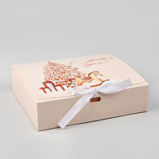 Цена за 3 шт. Коробка подарочная новогодняя складная «Новогодние игрушки», 20 х 18 х 5 см, Новый год