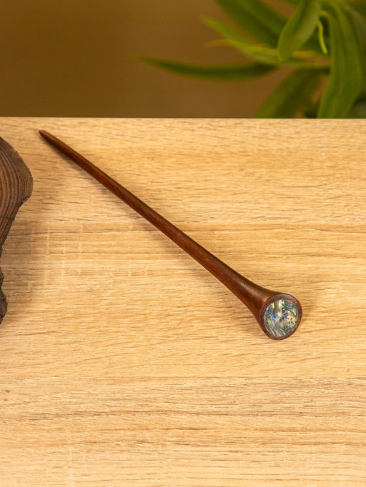 Шпилька для волос «Звезда», 20 см, дерево Соно, ракушка