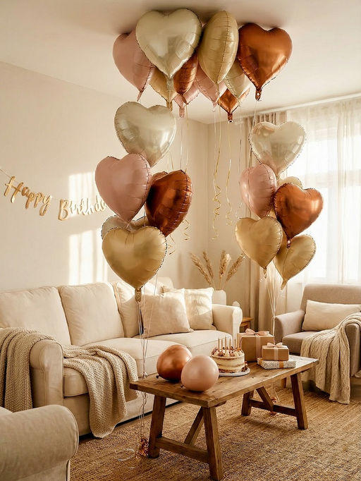 Цена за 2 шт. Воздушные шары фольгированные 17" «Сердце», шоколадный сатин, набор 5 шт.