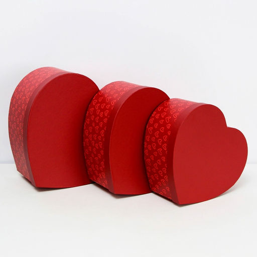 Набор подарочных коробок 3 в 1 сердца L:28.5?26.3?13 M:26?24?11.5 S:23.5?21.5?10 см