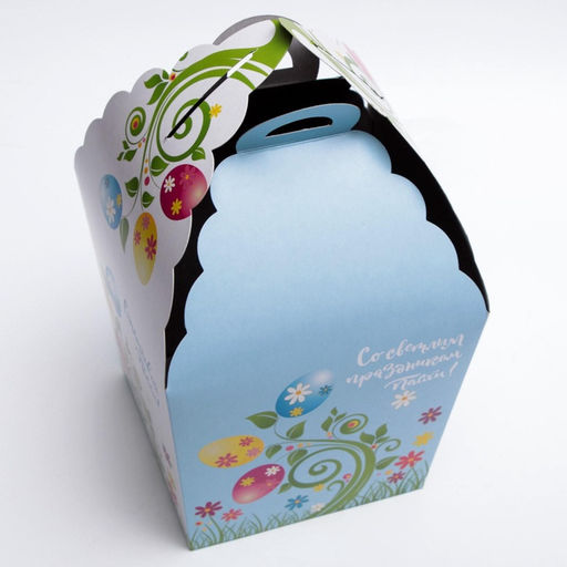 Цена за 5 шт. Пасхальная коробочка Счастливой Пасхи!, пасхальные яйца на веточке, 17 х 17 х 26 см - UPAK LAND фото 4