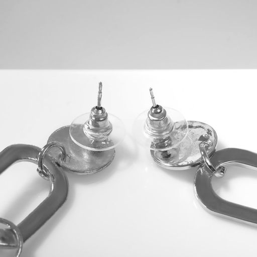 Серьги висячие Притяжение стиль, цвет серебро, 7,6см - Queen fair фото 2