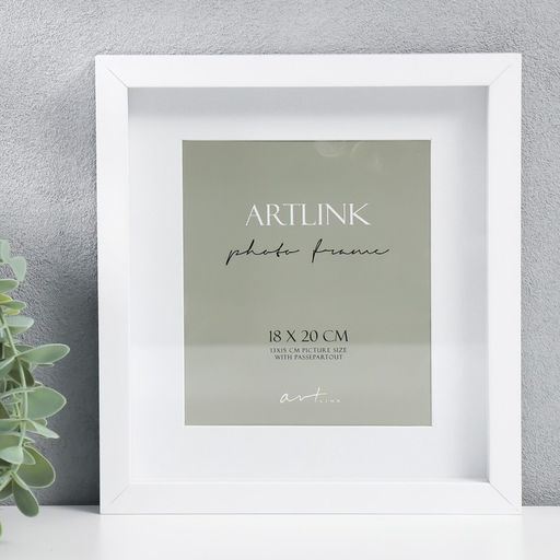 Фоторамка для фото 18×20 см Viola, МДФ, паспарту 13×15 см, белый