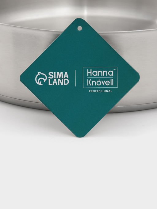 Сковорода - сотейник Hanna Knövell, 4.4 л, d=28 см, h=7.5 см, толщина стенки 0.6 мм, индукция, нержавеющая сталь, серебристая