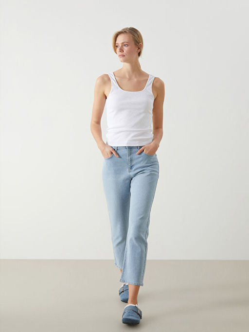 Straight Fit Kad?n Jean Pantolon