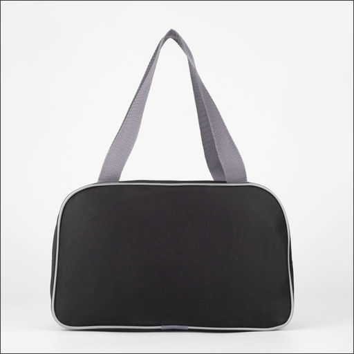 Сумка для обуви TEXTURA, на молнии наружный карман, размер 33×10×20 см, чёрная/серая