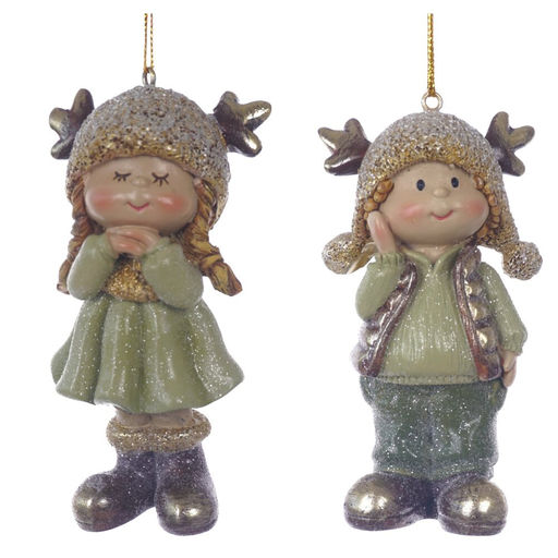 Фигурка декоративная "Дети", L5 W3 H9,5 см, 2в.