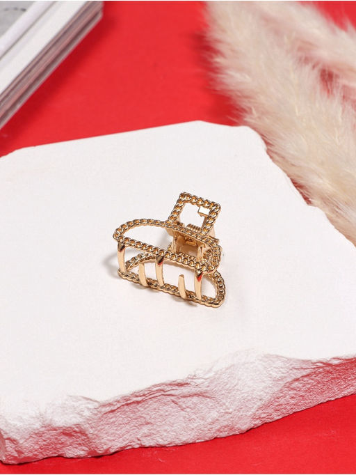 Цена за 6 шт. Крабик для волос «Эмма», дуга, 2.5 см, золотистый