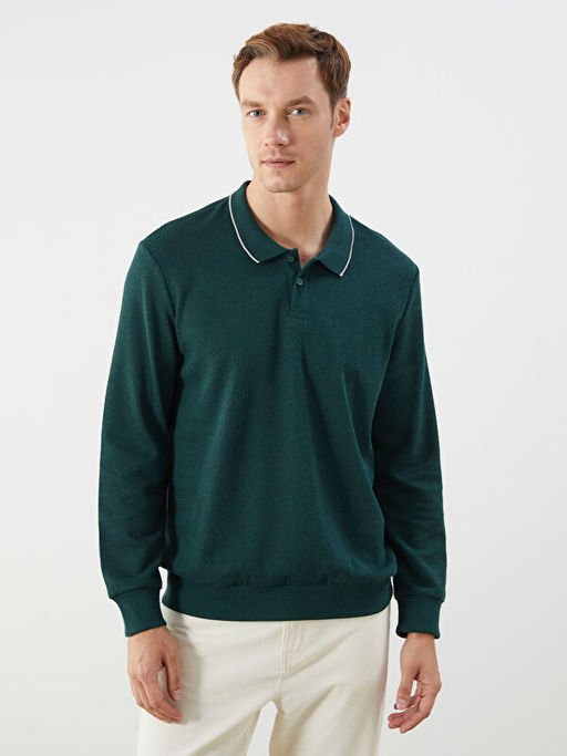 Polo Yaka Erkek Sweatshirt