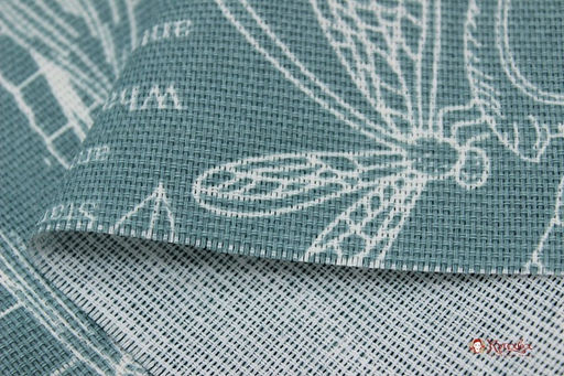 Рогожка Флора и фауна цв.голубой мох, ш.1.5м, хлопок-100%, 165гр/м.кв - Купава фото 3