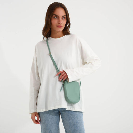 Сумка женская кросс-боди на молнии, 14×3.5×17 см, зелёная