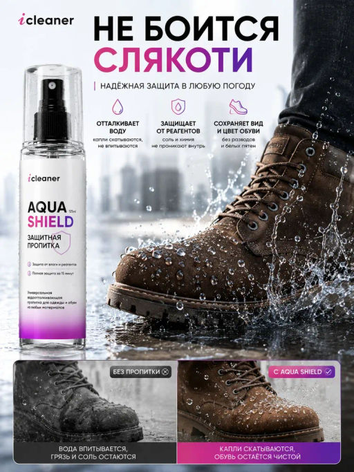 icleaner Водоотталкивающая пропитка Aqua shield 125 мл icleaner  фото 2