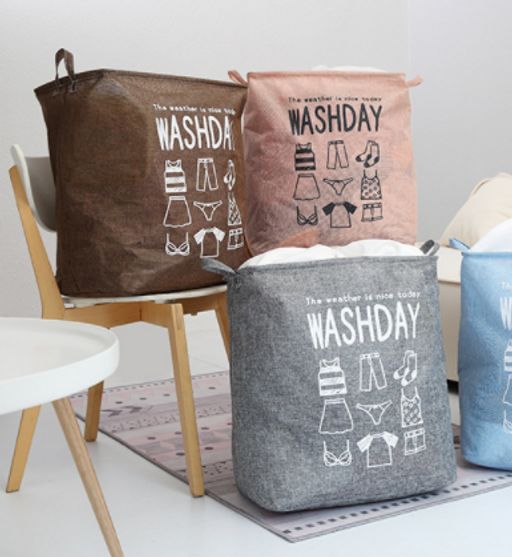 Корзина для вещей на завязках "Washday" серая
