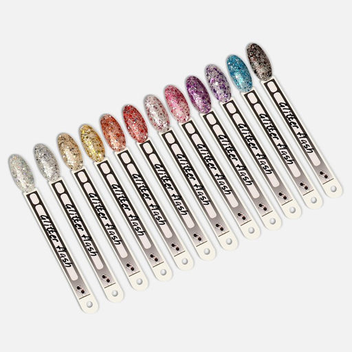 Гель лак для ногтей, GLITTER FLASH, 3-х фазный, 8мл, LED/UV, цвет прозрачный/голубой (04) - Queen fair фото 11