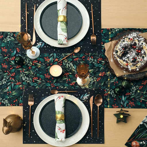 Дорожка на стол новогодняя Этель Winter berry 40х147см, 100%хл, саржа 190 г/м2  фото 9