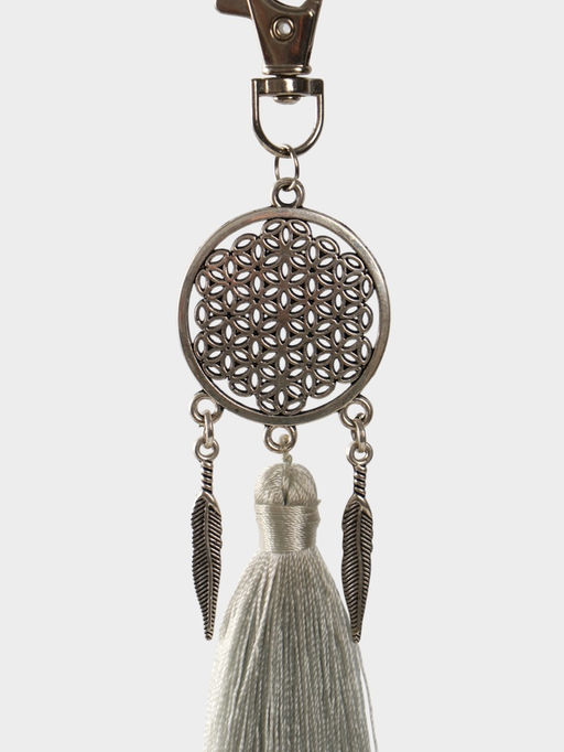 Брелок-кисточка «Ловец снов», 17 см, серебристый