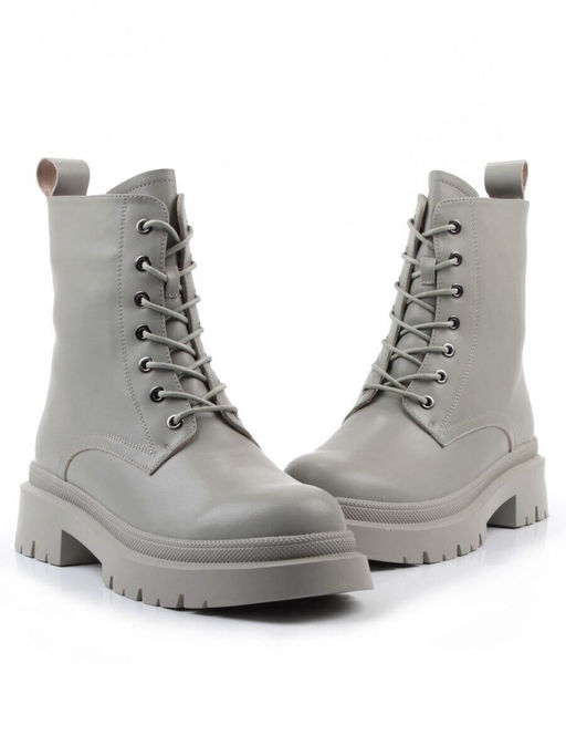 04-PAS70-3Z GRAY/GREEN Ботинки зимние женские (натуральная кожа, 100% шерсть)