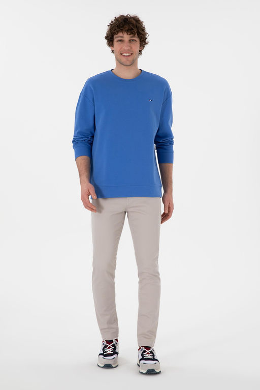 Erkek Comfort Fit Bisiklet Yaka _ndigo Sweatshirt Sepette S_rpriz _ndirim - U.s. polo assn фото 4