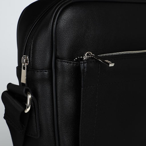 Сумка мужская TEXTURA через плечо, искусственная кожа, цвет чёрный  фото 4