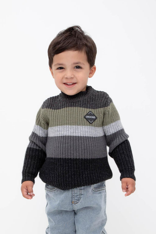 Crockid _ КВ 30146/ш/серый,хаки джемпер д/мал яс