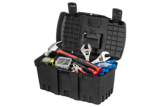 Ящик для инструментов 46*25*23,5 см "Техникер" с внутр. пространством, черный (BR3748ЧР)