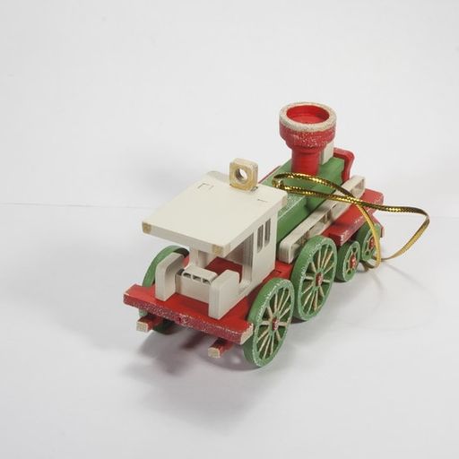 Новогодние елочные игрушки: Ретро паровоз 3020 White cabin - Idh фото 3