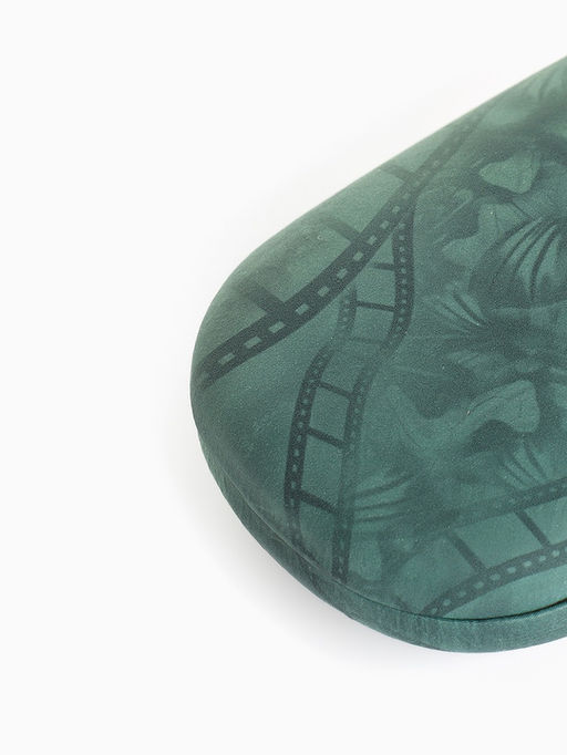 Футляр для очков на хлопушке, с рисунком, размер 16×6×3 см, зелёный