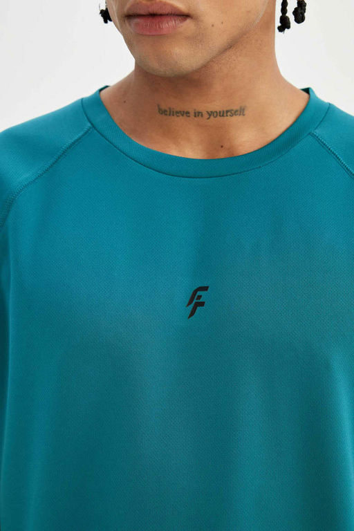 DeFactoFit Облегающая футболка с круглым вырезом для спортсменов из плотной ткани с короткими рукавами  фото 5