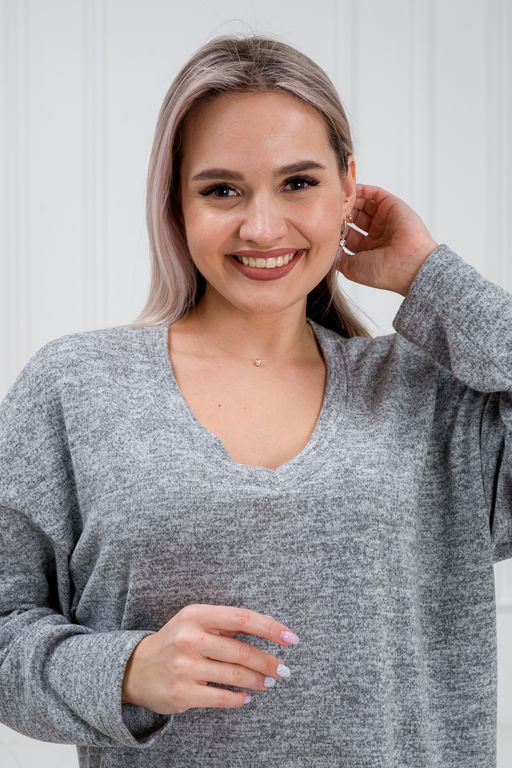 Джемпер женский из ангоры кашемир меланж Афина серый - Амадэль фото 5