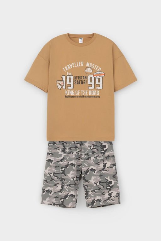 Crockid _ КБ 2799/перу,милитари на бежевом пижама для мал
