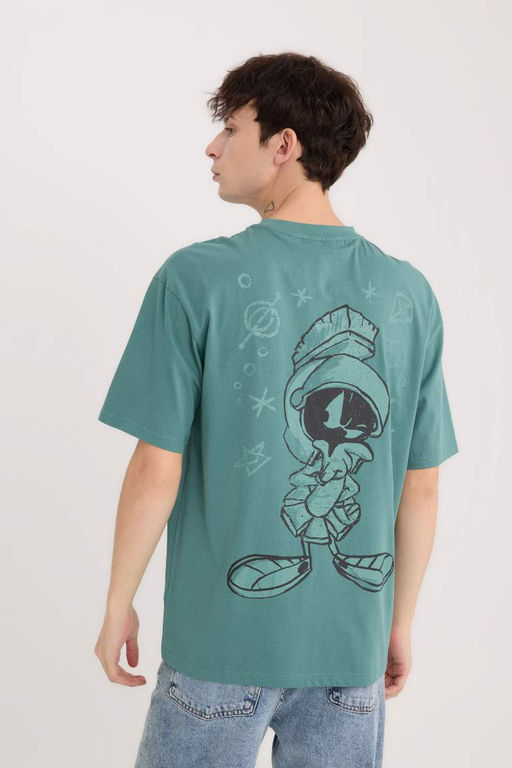 Looney Tunes Boxy Fit Bisiklet Yaka S?rt Bask?l? K?sa Kollu Tisort - Defacto фото 2