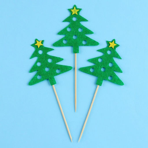 Шпажки из фетра Ёлочка, набор 3 шт. - Страна карнавалия фото 2