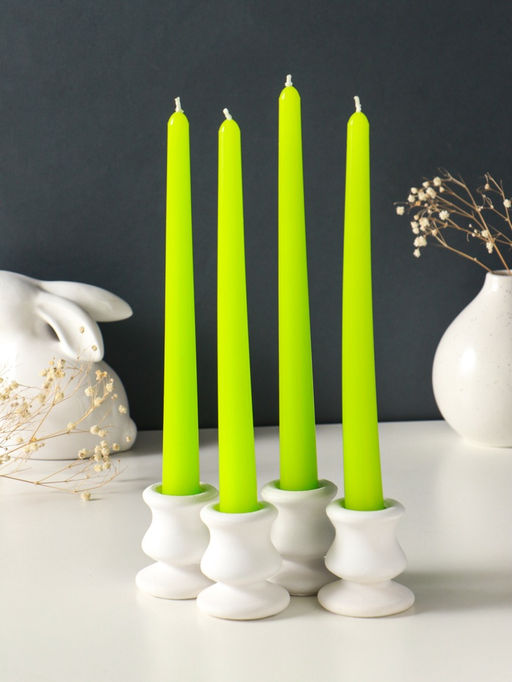 Набор свечей античных, 2.3×24.5 см, 5 ч, 55 г, 4 шт., зелёный