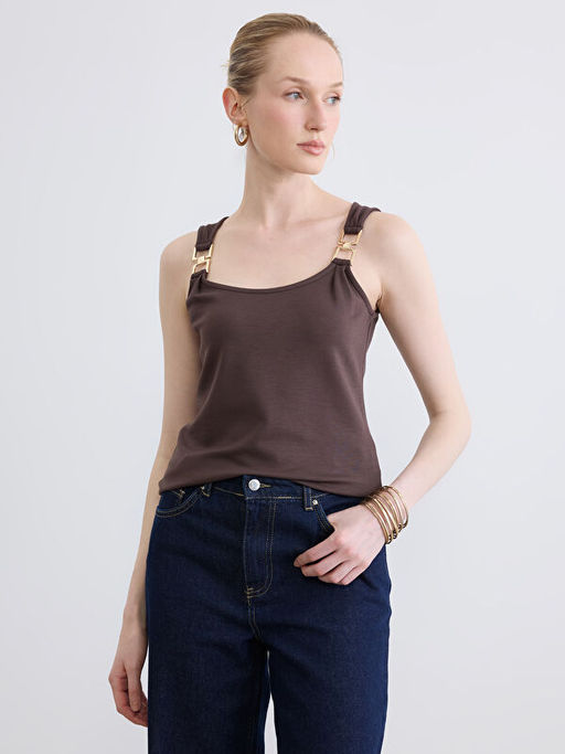 U Yaka Toka Detayl? B?zg?l? Bluz